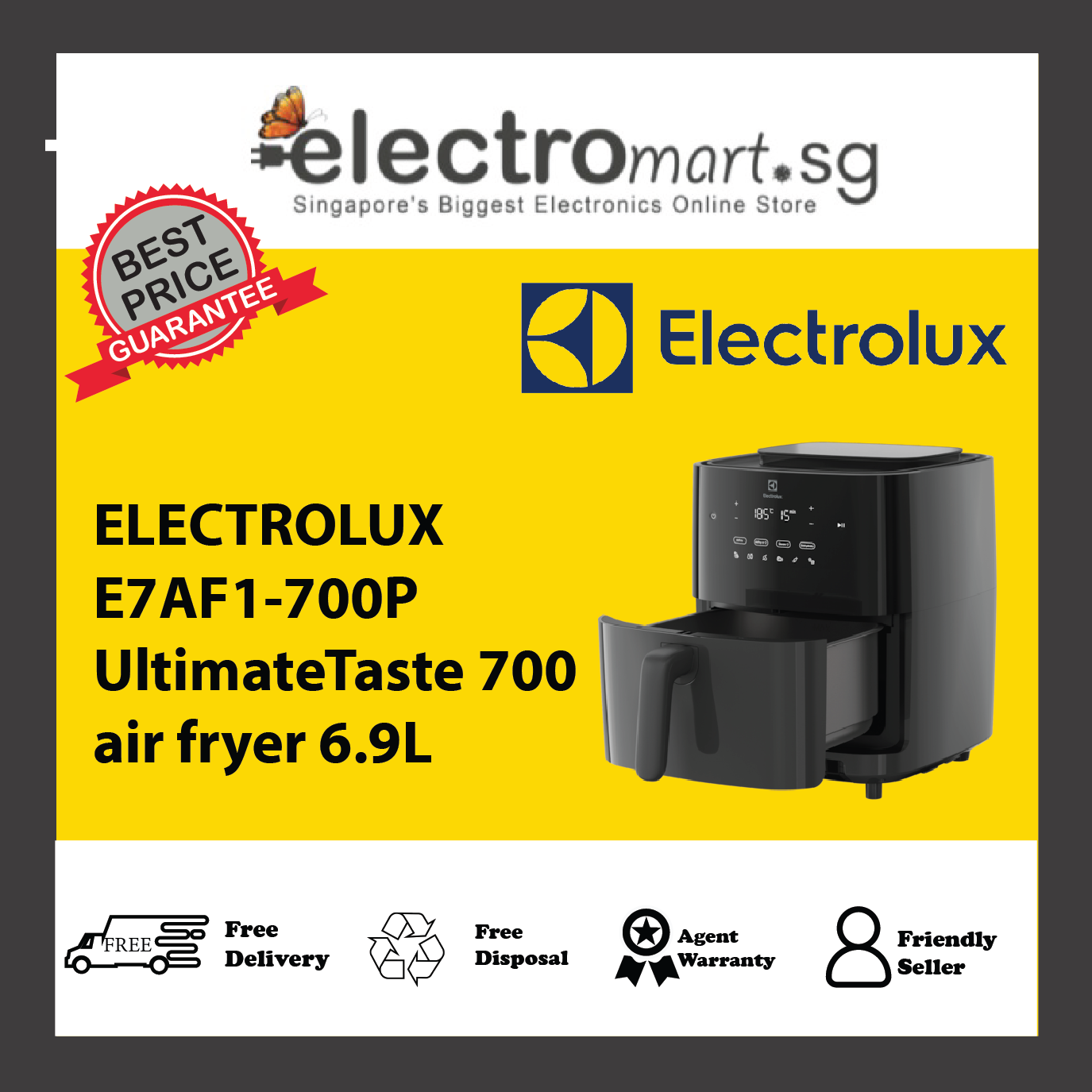 ELECTROLUX E7AF1-700P UltimateTaste 700 air fryer 6.9L
