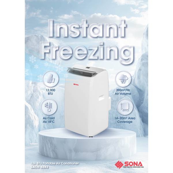 SONA SACN 6283 Portable Air Conditioner 12k BTU