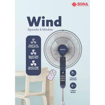 SONA SFS 6412 Remote Stand Fan 16”