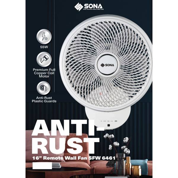 SONA SFW 6461 16” Remote Wall Fan