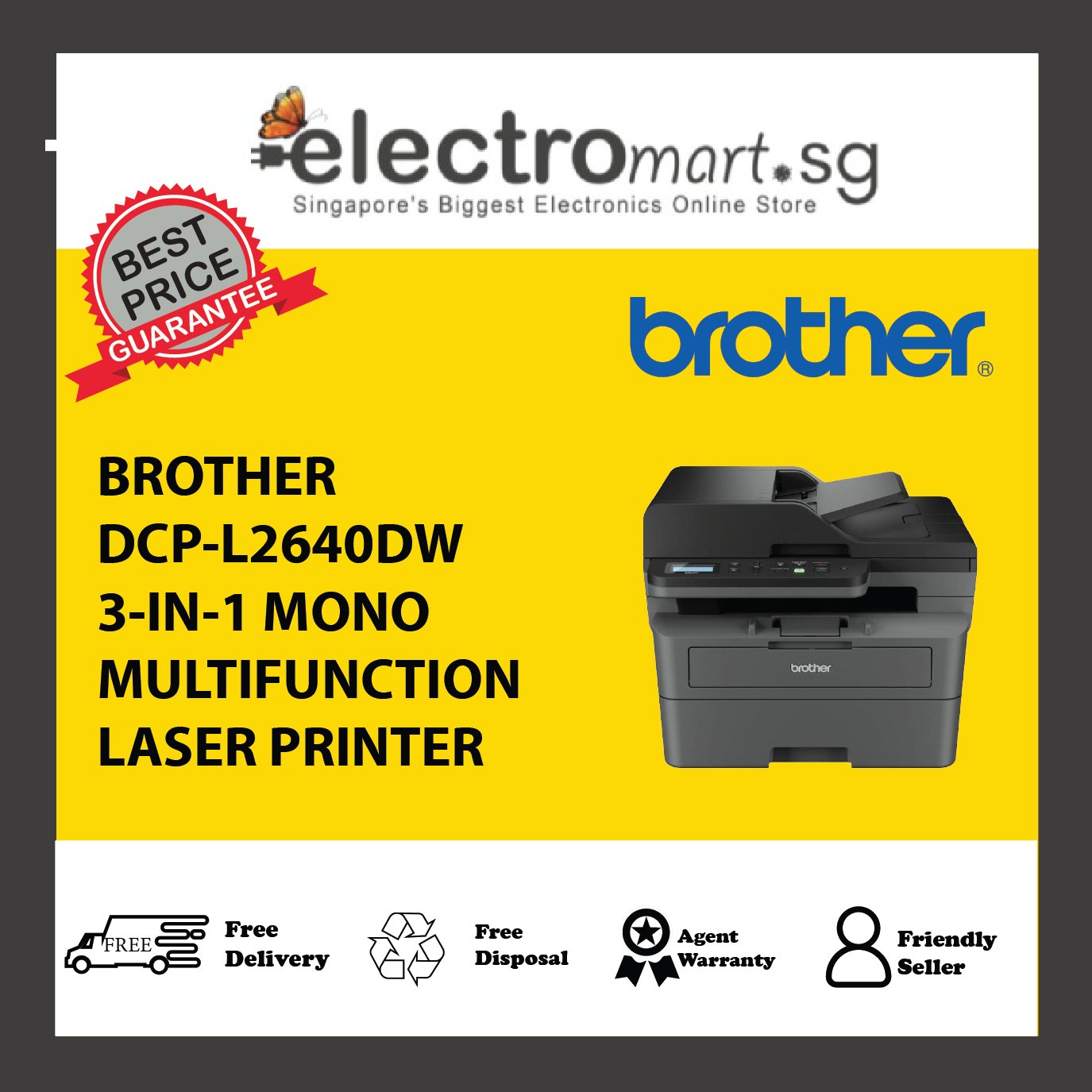 BROTHER DCP-L2640DW Compact Mono Laser Multi-Function Printer
