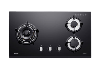 RINNAI RB-73TG 3 Burner Built-In Schott Glass (Black) Top Plate