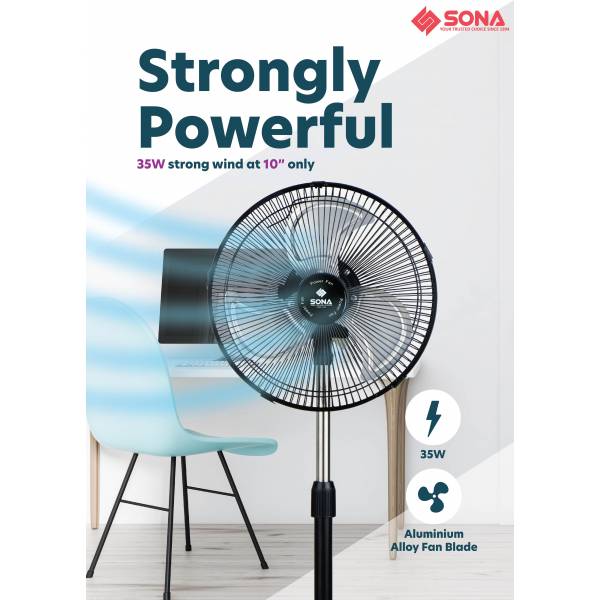 SONA SSO 6510 Power Stand Fan 10"