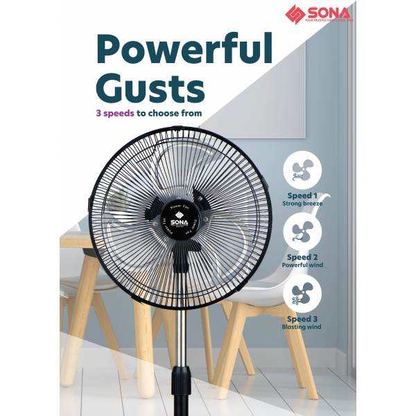 SONA SSO 6510 Power Stand Fan 10"