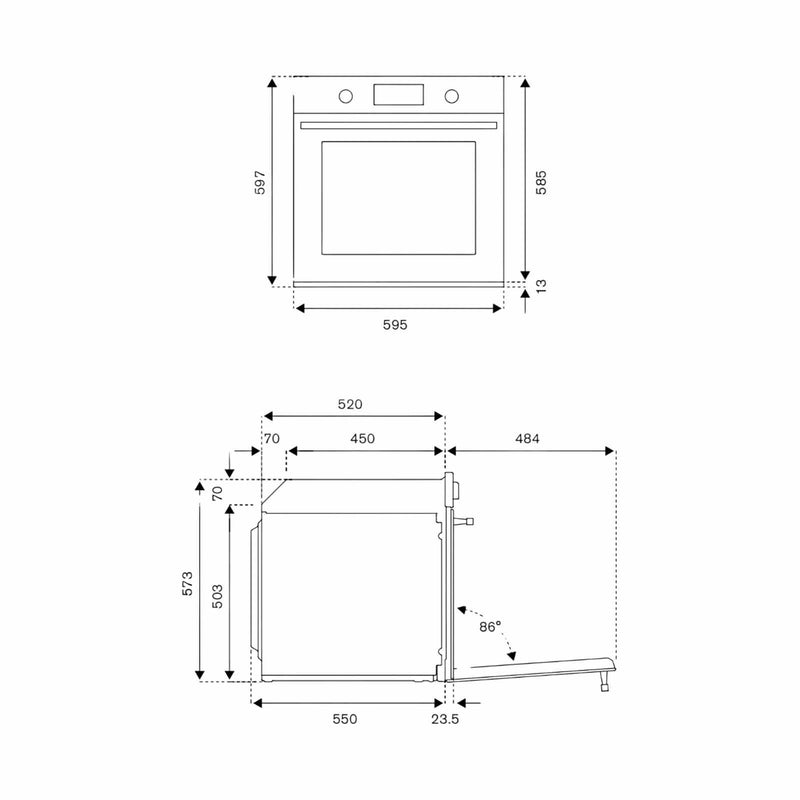 BERTAZZONI F6011MODPLZ BUILT-IN OVEN (76L) ZINC