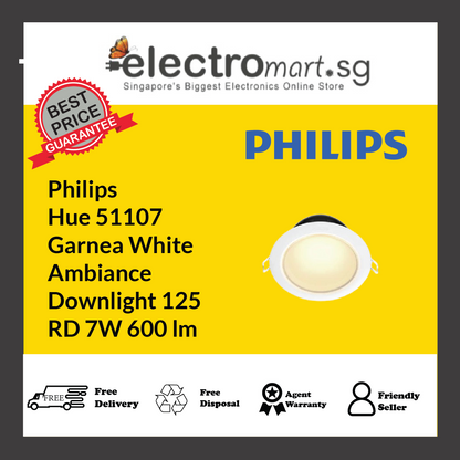 Philips Hue 51107 Garnea White Ambiance Downlight 125 RD 7W 600 lm
