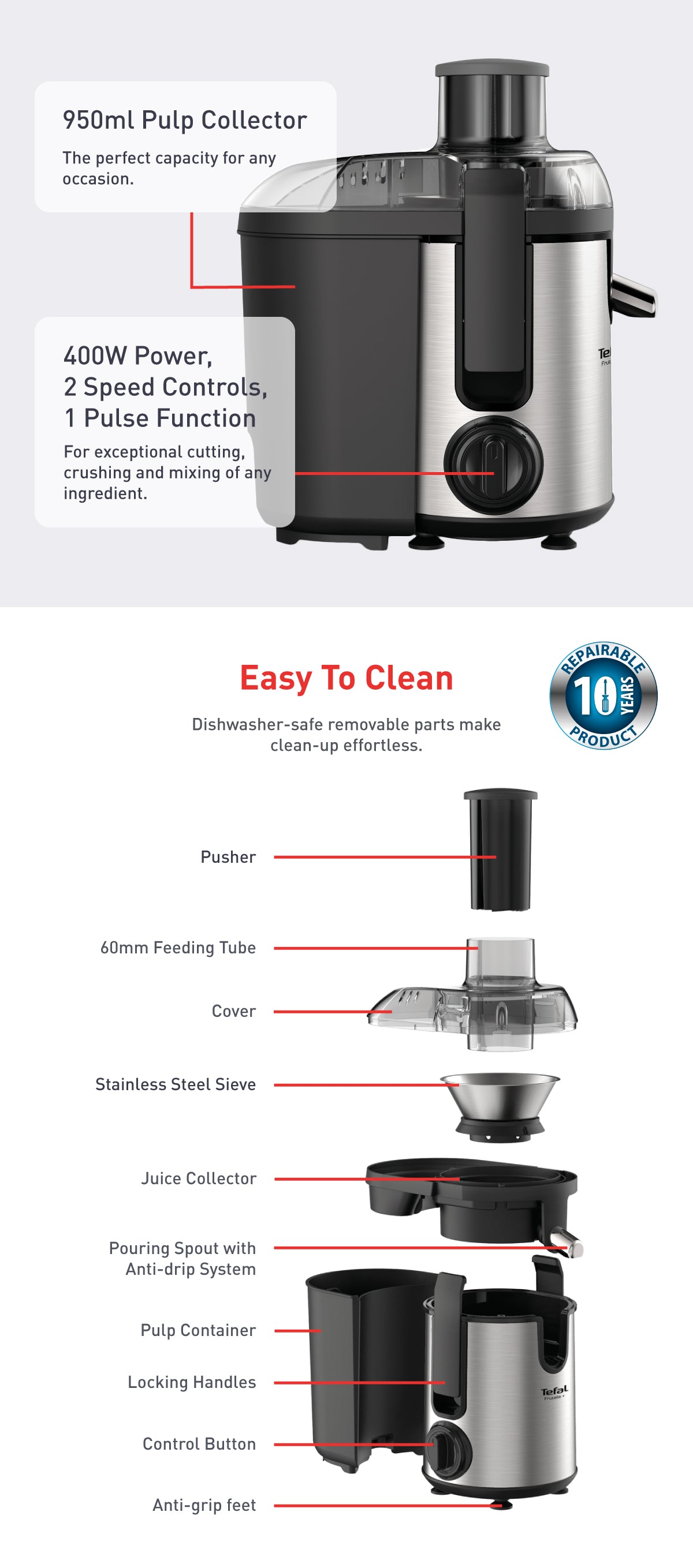 TEFAL ZE420D Juice Extractor
