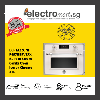 Bertazzoni F457HERVTAX 31L Built-In Steam Combi Oven - Ivory / Chrome