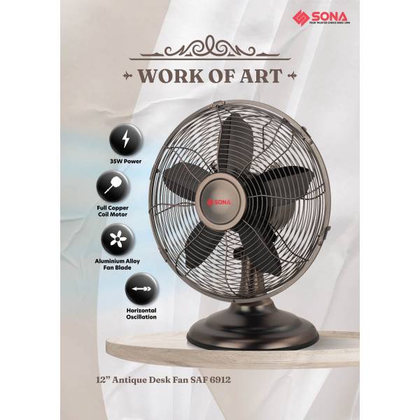 SONA SAF 6912 Antique Desk Fan 12"