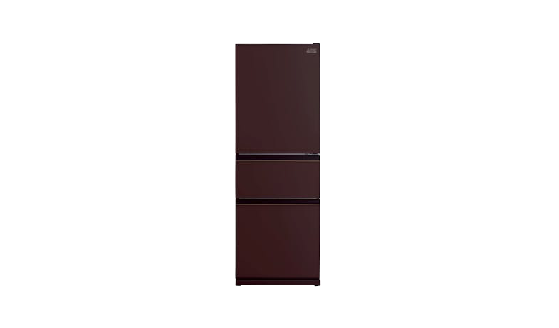 Mitsubishi MR-CGX41EX-GBR-P 328L 3-Door Fridge - Glass Brown