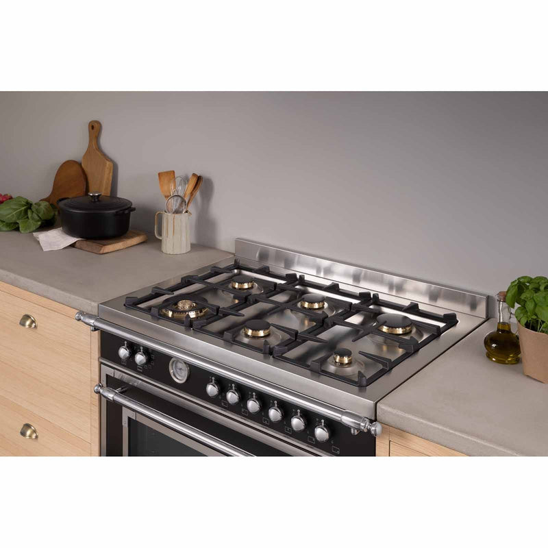 BERTAZZONI HER96L1ENET 90CM STANDING COOKER MATT BLACK