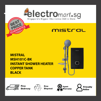 MISTRAL MSH101C-BK Instant Water Heater Single Control,3.3kW Copper Tank Black