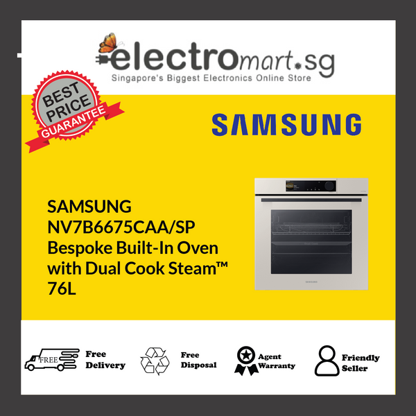 SAMSUNG NV7B6675CAA/SP Bespoke Built-In Oven  with Dual Cook Steam™ 76L