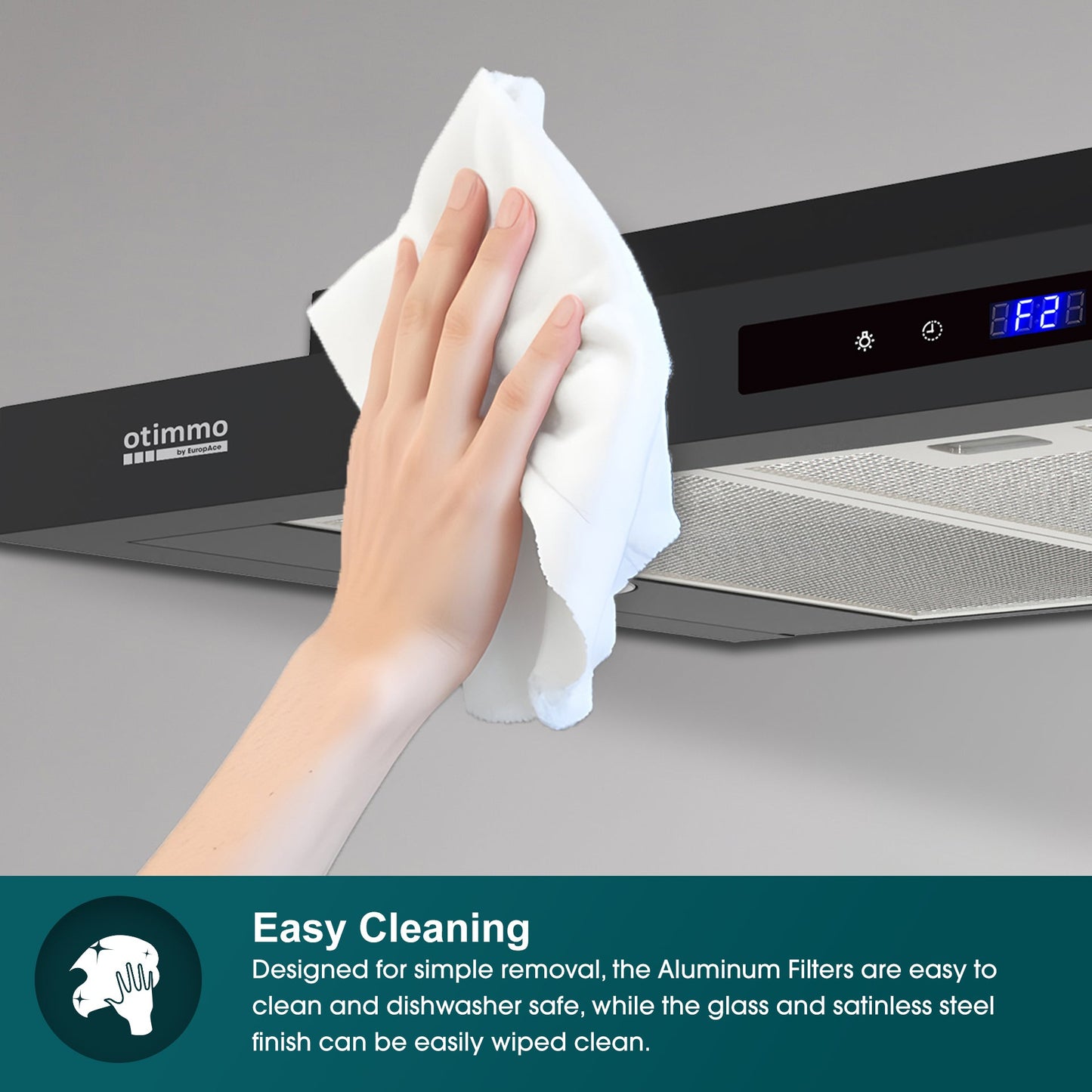 EUROPACE ECH5503EBK Slimline Hood 90cm