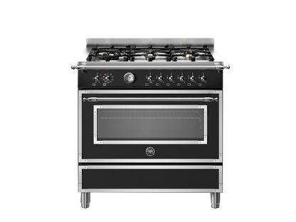 BERTAZZONI HER96L1ENET 90CM STANDING COOKER MATT BLACK