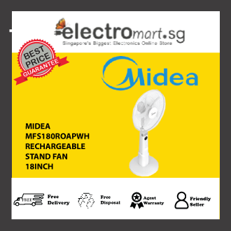 MIDEA MFS180R0APWH DC Motor 18 Inch Rechargeable Fan - White