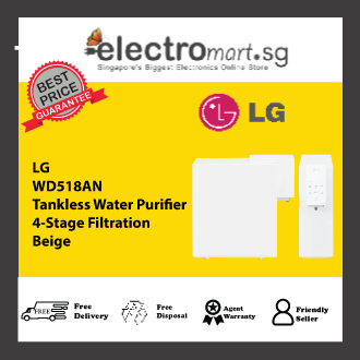 LG WD518AN Object Collection Tankless Water Purifier with 4-Stage Filtration in Beige