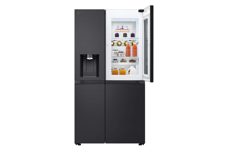 LG GS-L6104EV SIDE BY SIDE FRIDGE, BLACK STEEL- 628L