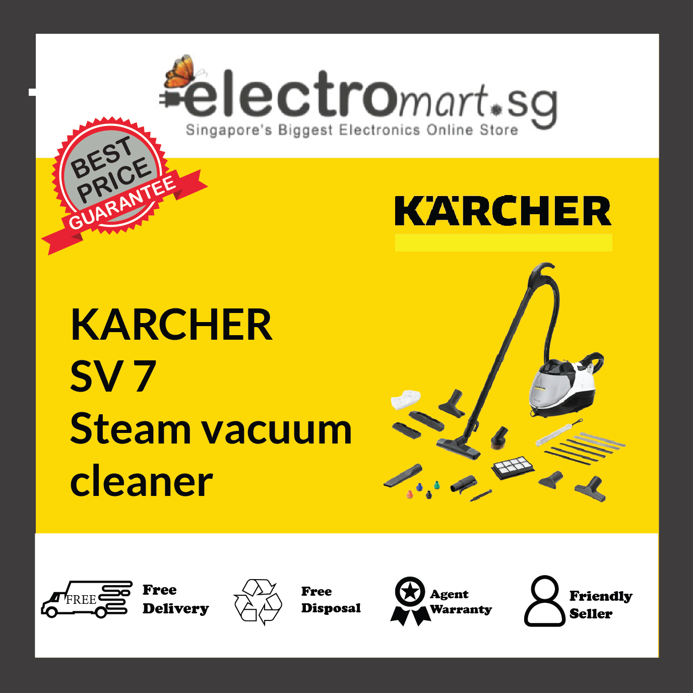 KARCHER SV 7 Steam vacuum cleaner – Electromart.sg Pte Ltd