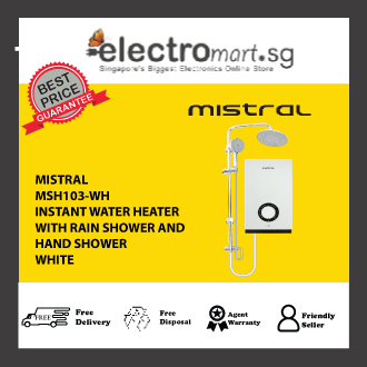 Mistral MSH103-WH | Instant Water Heater with Rain Shower and Hand Shower