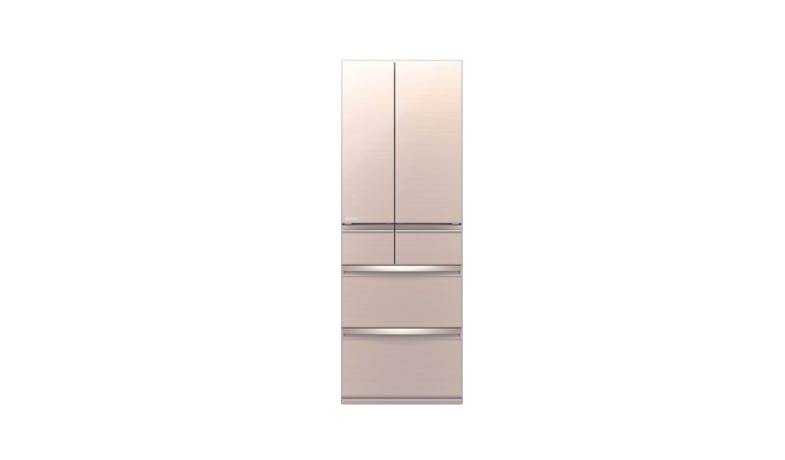 Mitsubishi MR-WX47LG-F-P 461L 6 Door Fridge - Glass Beige