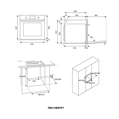 Bertazzoni F6011HERVPTAC Heritage Series Pyrolytic Total Steam Single Oven – IVORY