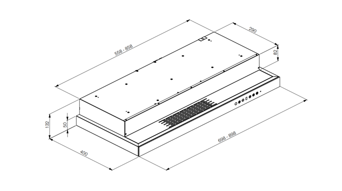 BERTAZZONI KUG90T1X 90 cm built-in hood, 1 motor