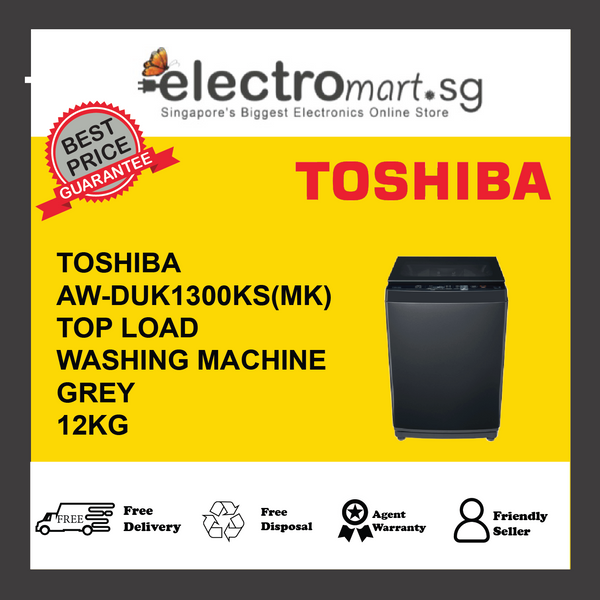 TOSHIBA AW-DUK1300KS(MK) 12kg Top Load Washing Machine - Grey