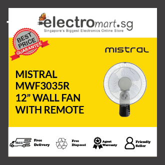 Mistral MWF3035R 12" Wall Fan with Remote Control