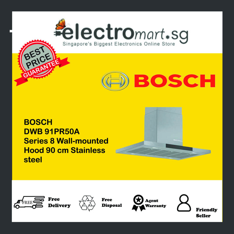 BOSCH DWB 91PR50A Series 8 Wall-mounted  Hood 90 cm Stainless  steel