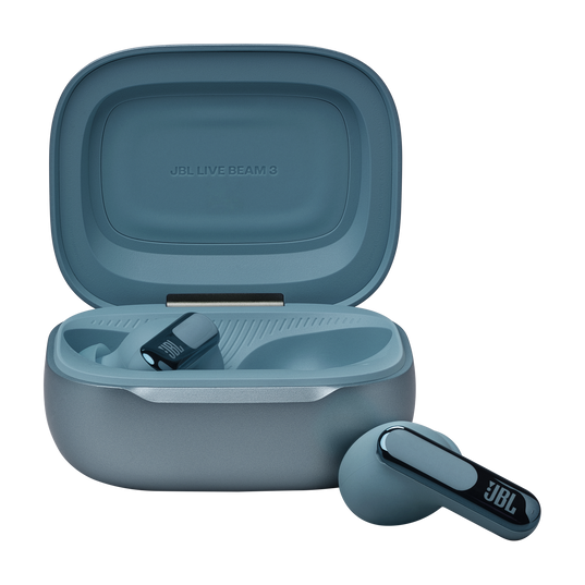 JBL Live Beam 3 True wireless noise-cancelling earbuds with stick-closed design and Smart Charging Case