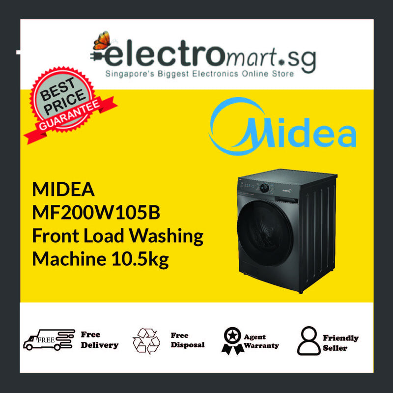 MIDEA MF200W105B Front Load Washing Machine 10.5kg