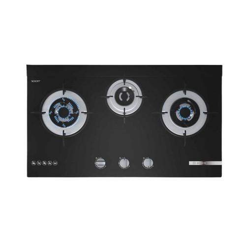 BOSCH PMD83D31AF  78CM 3 BURNER TEMPERED GLASS  GAS HOB