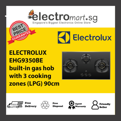 ELECTROLUX EHG9350BE built-in gas hob with 3 cooking  zones (LPG) 90cm