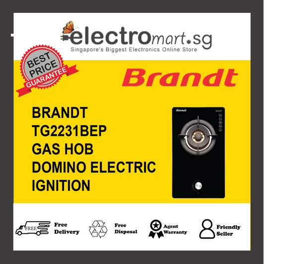 BRANDT TG2231BEP 30CM WOK BURNER DOMINO GAS HOB