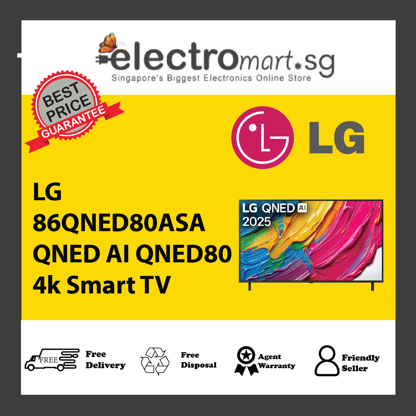 LG 86QNED80ASA QNED AI QNED80 4k Smart TV 86inch