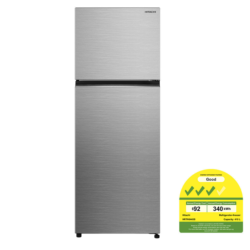 HITACHI HRTN6443SXSG 2 Door Top Freezer 409L