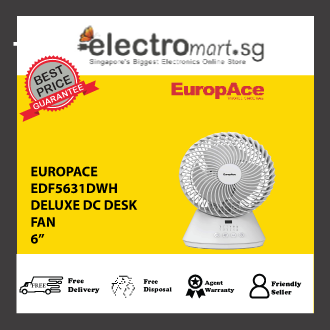 EUROPACE EDF5631DWH 6 IN DELUXE DC DESK FAN