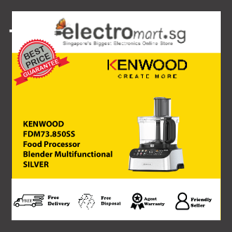 Kenwood FDM73.850SS, Food Processor and Blender Multifunctional with 13 Accessories, Variable Speed and Pulse Function, Integrated Scale, Dishwasher Safe, 1000W, Silver