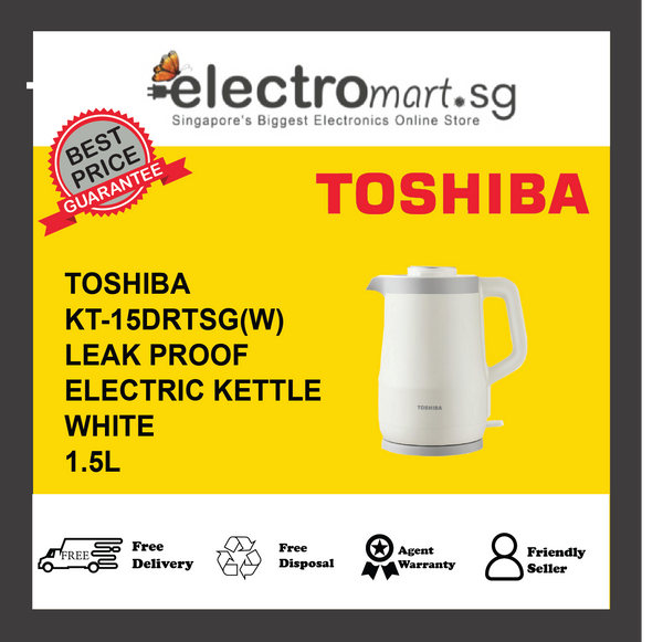 TOSHIBA KT-15DRTSG(W)  Leak Proof Electric Kettle,  1.5L - White