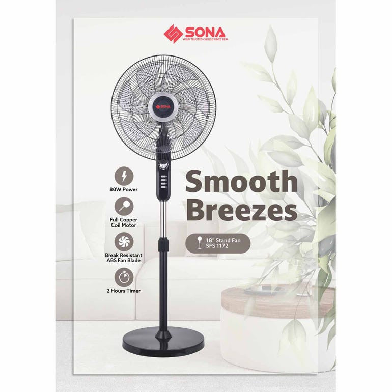 SONA SFS 1176R 18IN REMOTE STAND FAN