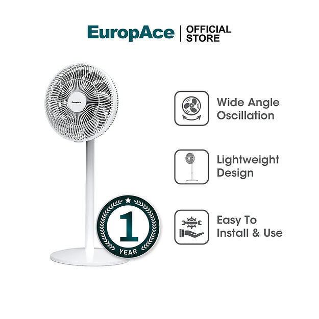 EUROPACE ELF3124DWH 12IN LIVING FAN WITH REMOTE CONTROL