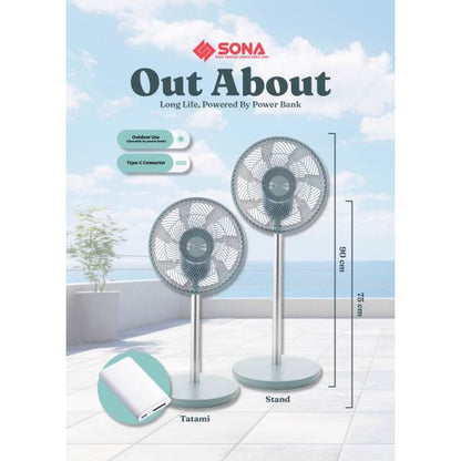 SONA SFS 9002TL 3 -In-1 Remote Portable DC Fan 12"