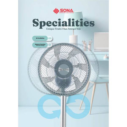 SONA SFS 9002TL 3 -In-1 Remote Portable DC Fan 12"
