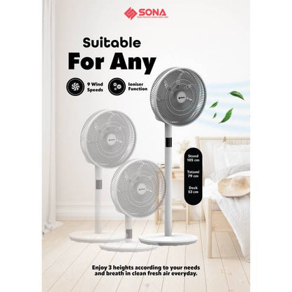 SONA SFS 9009DC 3 -In-1 DC Stand Fan 12"
