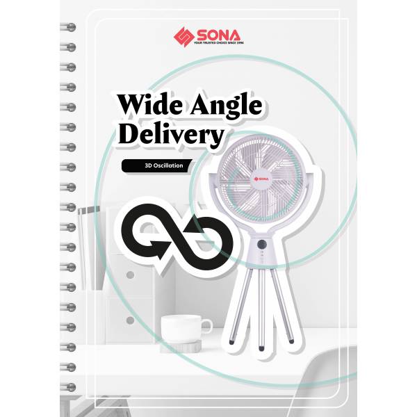 SONA SFS 9011DC Remote DC Quadpod Fan 12"