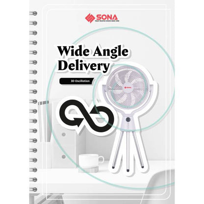 SONA SFS 9011DC Remote DC Quadpod Fan 12"