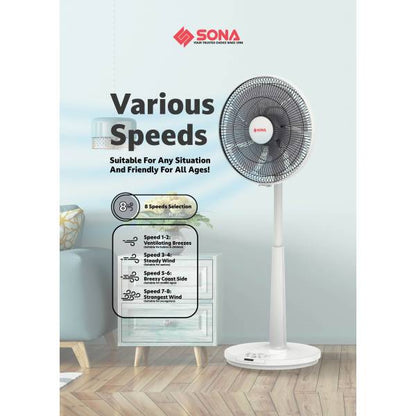 SONA SFS 9022DC Remote DC Slide Fan 14”