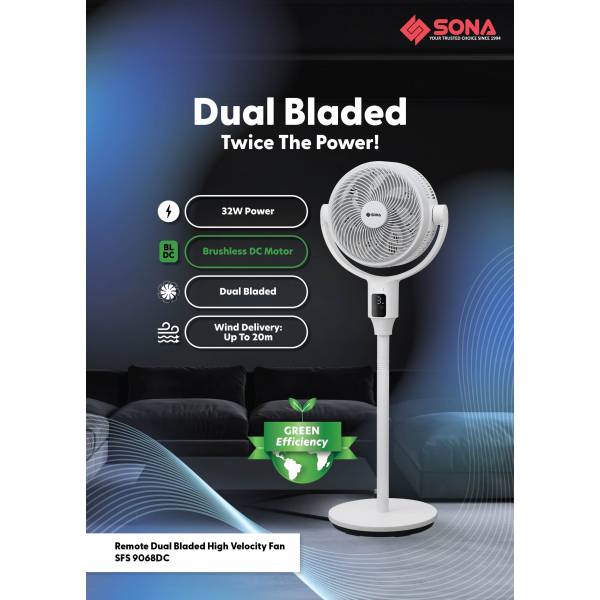 SONA SFS 9068DC DC Dual Bladed High Velocity Fan