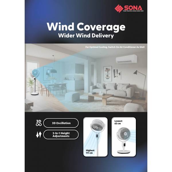 SONA SFS 9068DC DC Dual Bladed High Velocity Fan